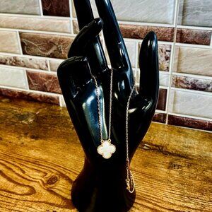 Alhambra Vintage MOP (White) Clover Gold Necklace